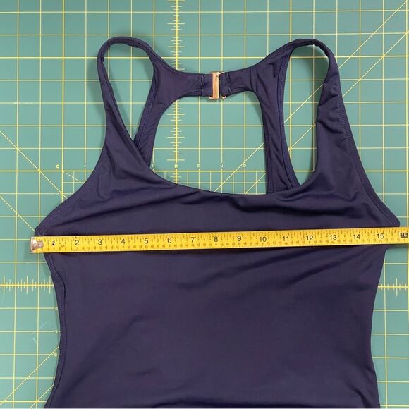 Andie Swim Catalina One Piece Navy Blue Swimsuit, Large. Open clasp back - Picture 11 of 14